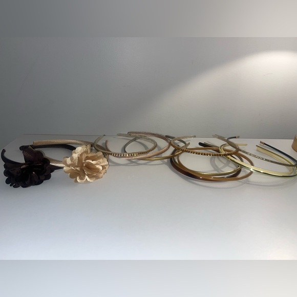 Set of 12 headbands, Gold, Brown & Cream colors - Picture 3 of 5